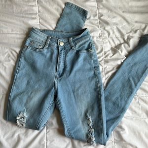 Fashion Nova Distressed Bob Jeans